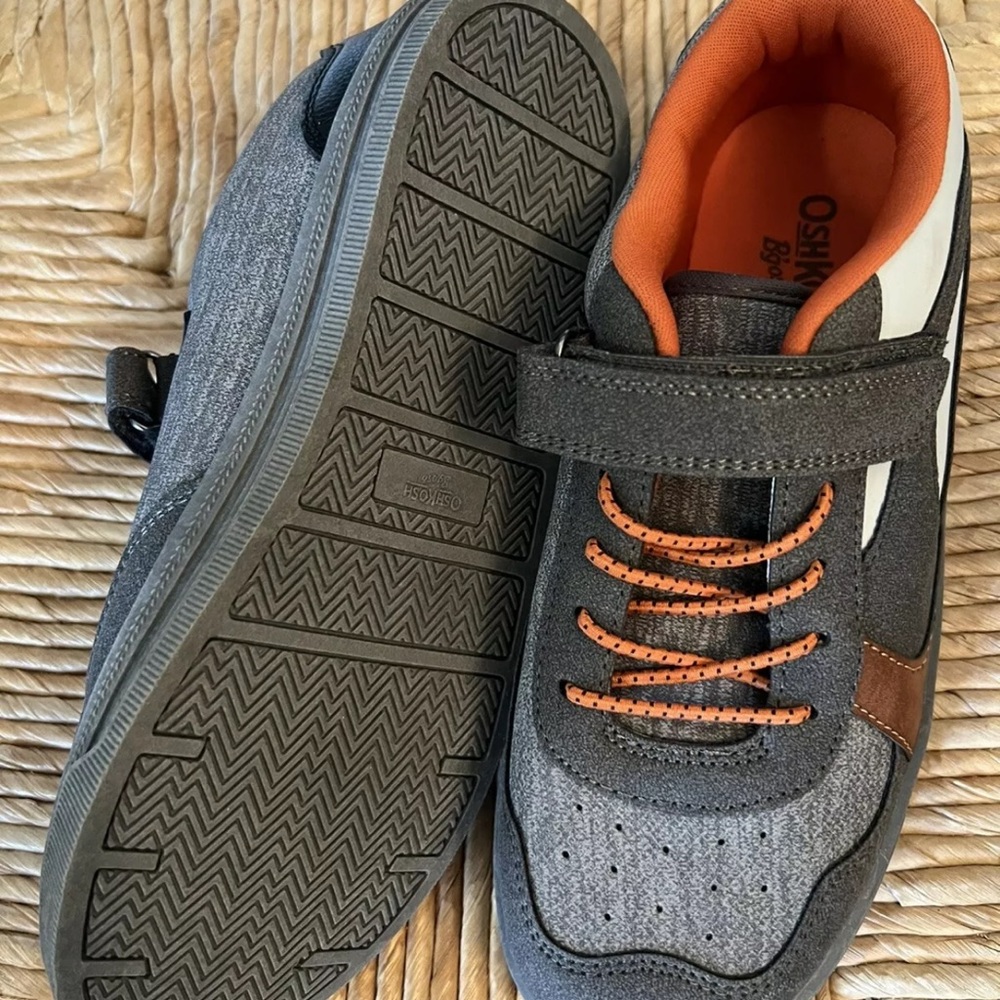 Orange and gray casual sneakers size 3 Osh Kosh